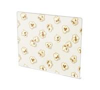 Popcorn White Pattern Acrylic Cutting Board with Counter Lip Non Slip Clear Cutting Board for Countertop Large Size 16”×13”