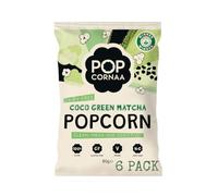 PopCornaa Coco Green Matcha Popcorn Multipack 6x80g | Matcha and Sweet Coconut Vegan Snack Bundle