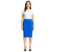 PopCouture Everyday Essential Womens Premium Figure-Flattering Fit Ultra Soft Midi Pencil Skirt 4-Way Stretch for All-Day Comfort Royal Blue UK 16-18