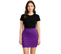 PopCouture Everyday Essential Womens Premium Figure-Flattering Fit Ultra Soft Mini Pencil Skirt 4-Way Stretch for All-Day Comfort Purple UK 16-18