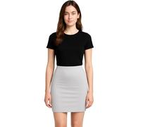 PopCouture Everyday Essential Womens Premium Figure-Flattering Fit Ultra Soft Mini Pencil Skirt 4-Way Stretch for All-Day Comfort Light Grey UK 16-18