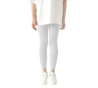 PopCouture Girls Plain Cotton Ribbed School Leggings White Marl 9-10 Years