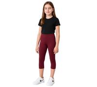 PopCouture Girls Premium Dance & Gymnastics Sports Activewear 3/4 Leggings Wine 13-14 Years