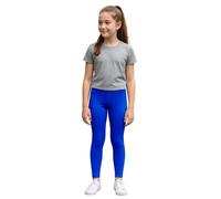 PopCouture Girls Premium Dance & Gymnastics Sports Activewear Leggings Royal Blue 11-12 Years