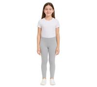 PopCouture Girls Premium Dance & Gymnastics Sports Activewear Leggings Silver Grey 9-10 Years