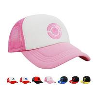 PopCrew Embroidered Team Trainer Hat for Anime Cosplay Costume, Trucker, Snapback Cap, Pink, One Size