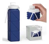 Popdigito Collapsible Water Bottles,20.6oz Silicone Foldable Leakproof BPA Free Reusable Lightweight Portable Sport Water Bottles For Travel,Camping,Hiking,Outdoor Indoor,Detachable for Dishwasher