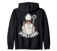 Pope Is Dope Cartoon Religious Humor For Christianity Zip Hoodie