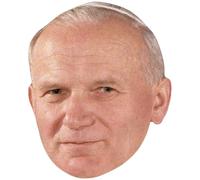 Pope John Paul II (Grey) Celebrity Mask, Flat Card Face, Fancy Dress Mask