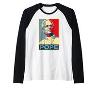 Pope Leo Campaign Red White Blue Retro Vintage Streetwear Raglan Baseball Tee