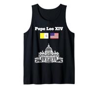 Pope Leo XIV American flag Vatican City St Peters Square Tank Top
