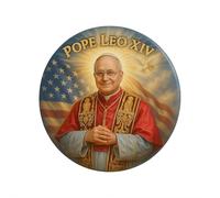 Pope Leo XIV Fridge Magnet, Magnetic Religious Keepsake with National Flag and Dove, First America Pope Ornament, Catholic Christian Religious Gifts for Men, Women, Faithful Believers