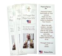 Pope Leo XIV Holy Card Bookmark Set with Prayer for New Pontiff Pack of 5