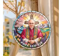 Pope Leo XIV Inauguration Acrylic Ornament, 3-Inch, 3mm, Catholic Faith Gift, First American Pope Keepsake, Religious Home Decor, Christian Celebration Hanging Decoration