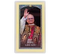 Pope Leo XIV Laminated Holy Card | Prayer for the Current Pope | Great Catholic Gift for First Holy Communion and Confirmation | Made in Italy (Photo Style)