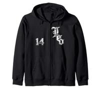 Pope Leo XIV of Chicago Sports Jersey Number 14 Distressed Zip Hoodie