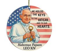 Pope Leo XIV Ornament - Habemus Papam 2025 - 4" Premium Acrylic Keepsake - First American Pope - Catholic Christian Religious Gifts for Men, Women, Faithful Believers - Car Hanging Decor