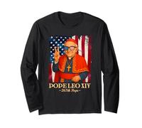 Pope Leo XIV Tee 4th of July America USA Flag Long Sleeve T-Shirt