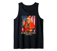 Pope Leo XIV Tee 4th of July America USA Flag Tank Top