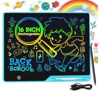 POPERFUN 16 Inch LCD Writing Tablet for Kids, Rechargeable Doodle Board, Erasable Kids Drawing Pad Education and Learning Toys for Ages3 4 5 6 7 8 Christmas Birthdays Gifts for Girls Boys Adults