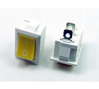 POPESQ® - 1 pcs. x Switch 1 Contact 22mm x 15mm 6A / 250V White - Yellow Plastic #A1274