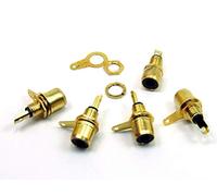 POPESQ® - 5 pcs. x RCA Socket 1 way Black Gold-plated #A2146