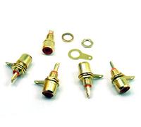 POPESQ® - 5 pcs. x RCA Socket 1 way Red Gold-plated #A2145