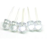 POPESQ® - Pcs. 5 x LED 10mm Round Transparent Red Ultrabright #A690