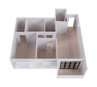 POPETPOP 1:50 Scale Miniature Architecture Kit for Easy DIY Assembly Featuring Detailed Floor Plan Insight and Visible Crosssection in White, for Homework and Room Layout Kit Projects