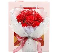 POPETPOP 1 Bunch Red Dried ’s Breath Flower Bouquet for Girlfriend Valentine’s Day Anniversary Romantic Bridesmaids Wedding Home Décor