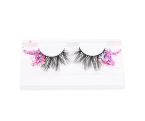 POPETPOP 1 Pair Fluorescence Eyelashes for Women, Decorative Fake Eyelashes Made of Fiber, Huge Time Saver with Seamless Blend, for Club and Salon Use