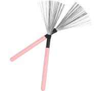 POPETPOP 1 Pair Maple Wood Handle Drum Brushes for Adults and Lightweight High-carbon Steel Wire Percussion Drum Brush with Excellent Durability Portable