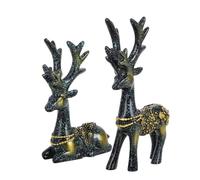 POPETPOP 1 Pair of Resin Deer Ornaments: Resin Dashboard Ornament, Symbol of Peace & Safety, Gift for Car Owners, Home Decor Collectors, Navy