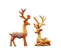 POPETPOP 1 Pair of Resin Deer Ornaments: Resin Dashboard Ornament, Symbol of Peace & Safety, Gift for Car Owners, Home Decor Collectors, Golden