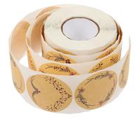 POPETPOP 1 Roll of 500 Large 5cm Kraft Paper Circular Self-Adhesive Seal Stickers with Delicate Design, Easy to Paste and Sturdy, for Handicraft Workshops and Bakeries