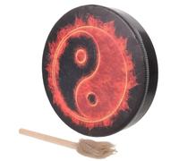 POPETPOP 10 Inch Shaman Hand Drum with Stick, Wood Frame Drum Featuring Bagua Totem Artwork for Sound Therapy and Meditation Support, for Music Therapy and Outdoor Use