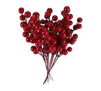POPETPOP 10 Pcs Christmas Simulated Berry Branches: Berry Sprigs for Craft,garden,xmas Flower Arrangements Wreaths Decor (red)