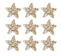 POPETPOP 10 Pcs Golden Resin Rhinestone Stickers Pentagram Star Shape Hot-melt Adhesive Cloth Patches for Craft Projects High Temperature Resistance Waterproof