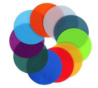POPETPOP 10 Pcs Nylon Carpet Markers Colorful Floor Spots Circle Dots Removable Hook-and-loop Design for Classroom Group Activities Organizing Students