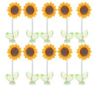 POPETPOP 10 Pcs Sunflower Dashboard Ornaments Car Flower Bobblehead Decorations Resin Material Sturdy for Car Interior or Home Desk Use Random Color