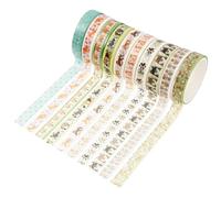 POPETPOP 10 Rolls Hot Stamping Washi Tape Set Dog Patterns, Decorative Paper Tape for Scrapbook, DIY Crafts, Journals, and Handbook Stickers in Arts Crafts Supplies