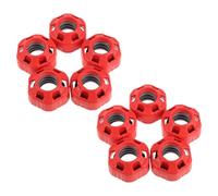 POPETPOP 10 Set Red Dumbbell Screw Nut with Anti Loosening and Prevent Shifting Features, Pp Material Barbell Safety Collar for Training Equipment and Commercial Fitness Environments