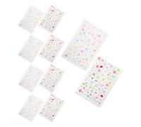POPETPOP 10 Sheets Self Adhesive Face Sticker Jewels with Resin and Acrylic Material, Cute Rhinestone Face Gems for Party and Everyday Fashion, Versatile Application Makeup