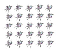 POPETPOP 100 Pcs Spider Nail Art Decor Alloy Crystal Nail Charms Silver Unique Attractive Design No Fading Lightweight for Halloween Manicure Use