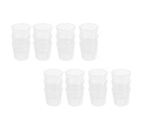 POPETPOP 100 Pcs Sturdy Plastic Measuring Cups for Reptile Feeding, Quantitative Feeding Containers, Easy to Clean White Cups Suitable for Gecko and Lizard Food Measurement