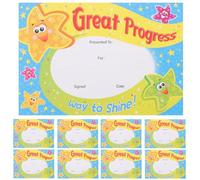POPETPOP 100 Sheets A6 English Student Award Certificates for Kindergarten and Primary School, Portable Motivational Recognition Paper for ’s Performance and Reading Achievement