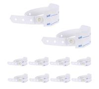 POPETPOP 100pcs Adult Hospital Patient Identification Wristbands White PVC Admission Bracelets Medical Id Bands for Elderly Healthcare and Nursing Use