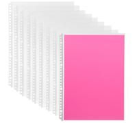 POPETPOP 100pcs Binder Loose Leaf Bags A4 Files Protector 30 Hole Environmentally Friendly Plastic Document Filing Bags Easy Insertion Presenting for School and Work