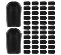 POPETPOP 100pcs Black 5mm Wire Thread Protector Covers PVC End Caps for Hanger Hooks, Iron Wire Screw Caps for Clothes Rack Tine Prong Protection in Home Storage and Organization