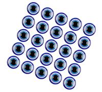 POPETPOP 100pcs Blue Resin Evil Eye Dome Beads with Easy-to-Attach Adhesive Backing, Half Round Shape for DIY Crafts and Party Decorations, Versatile and Playful Bead Charms